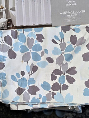 Lush Decor Weeping Flower Floral Shower Curtain With Wash Cloths And Hand Towel